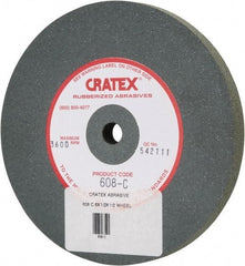 Cratex - 6" Diam x 1/2" Hole x 1/2" Thick, Surface Grinding Wheel - Silicon Carbide, Coarse Grade, 3,600 Max RPM, Rubber Bond, No Recess - Exact Industrial Supply