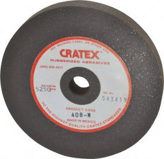 Cratex - 4" Diam x 1/2" Hole x 1/2" Thick, Surface Grinding Wheel - Silicon Carbide, Medium Grade, 5,250 Max RPM, Rubber Bond, No Recess - Exact Industrial Supply