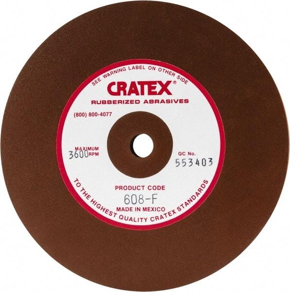 Cratex - 6" Diam x 1/2" Hole x 1/2" Thick, Surface Grinding Wheel - Silicon Carbide, Fine Grade, 3,600 Max RPM, Rubber Bond, No Recess - Exact Industrial Supply