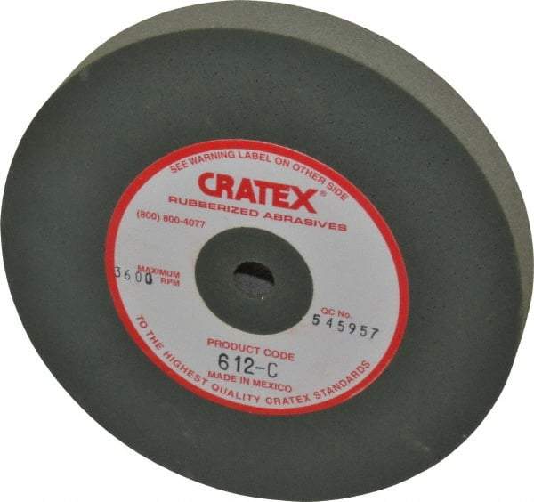 Cratex - 6" Diam x 1/2" Hole x 3/4" Thick, Surface Grinding Wheel - Silicon Carbide, Coarse Grade, 3,600 Max RPM, Rubber Bond, No Recess - Exact Industrial Supply