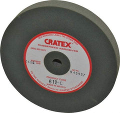 Cratex - 6" Diam x 1/2" Hole x 3/4" Thick, Surface Grinding Wheel - Silicon Carbide, Coarse Grade, 3,600 Max RPM, Rubber Bond, No Recess - Exact Industrial Supply