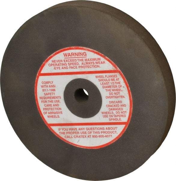Cratex - 6" Diam x 1/2" Hole x 3/4" Thick, Surface Grinding Wheel - Silicon Carbide, Medium Grade, 3,600 Max RPM, Rubber Bond, No Recess - Exact Industrial Supply