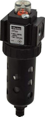 Parker - 1/4" Port, 34 CFM Coalescing Filter - Polycarbonate Bowl, Manual Drain, Modular Connection, 150 Max psi - Exact Industrial Supply