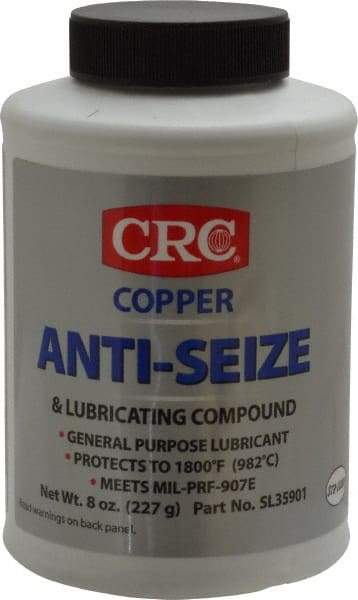 CRC - 8 oz Bottle General Purpose Anti-Seize Lubricant - Copper, -95 to 1,800°F, Bronze, Water Resistant - Exact Industrial Supply