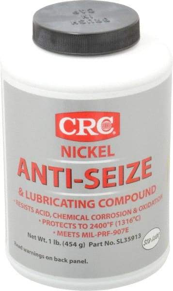 CRC - 16 oz Bottle High Temperature Anti-Seize Lubricant - Nickel, -95 to 2,400°F, Gray, Water Resistant - Exact Industrial Supply