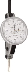 INTERAPID - 1.6 mm Range, 0.01 mm Dial Graduation, Horizontal Dial Test Indicator - 1-1/2 Inch White Dial, 0-40-0 Dial Reading - Exact Industrial Supply