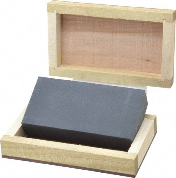 Made in USA - 4" Long x 2" Wide x 3/4" Thick, Novaculite Sharpening Stone - Rectangle, Extra Fine Grade - Exact Industrial Supply