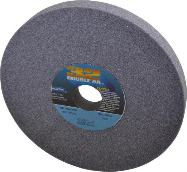 Norton - 8" Diam x 1-1/4" Hole x 3/4" Thick, J Hardness, 46 Grit Surface Grinding Wheel - Aluminum Oxide, Type 1, Coarse Grade, 3,600 Max RPM, Vitrified Bond, No Recess - Exact Industrial Supply