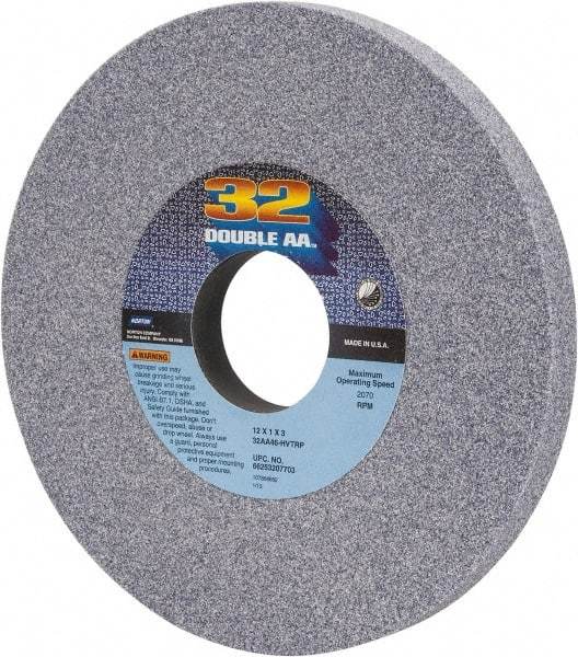 Norton - 12" Diam x 3" Hole x 1" Thick, H Hardness, 46 Grit Surface Grinding Wheel - Aluminum Oxide, Type 1, Coarse Grade, 2,070 Max RPM, Vitrified Bond, No Recess - Exact Industrial Supply