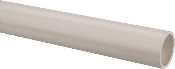 Made in USA - 1-1/2" Pipe, 5' Long PVC Unthreaded Plastic Pipe Nipple - 330 Max psi, 1.59" ID x 1.9" OD, Schedule 40, White - Exact Industrial Supply