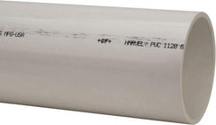 Made in USA - 6" Pipe, 5' Long PVC Unthreaded Plastic Pipe Nipple - 180 Max psi, 6.03" ID x 6-5/8" OD, Schedule 40, White - Exact Industrial Supply