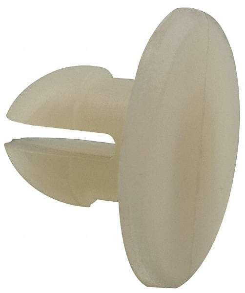 Made in USA - 0.26" Hole Diam, 0.418" OAL, Split Shank, Nylon Panel Rivet - 0.358" Length Under Head, 0.171" Material Thickness, 19/32" Head Diam - Exact Industrial Supply