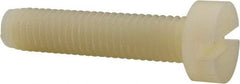 Made in USA - M8x1.25 Metric Coarse, 35mm Length Under Head Slotted Drive Machine Screw - Cheese Head, Grade 6/6 Nylon, Uncoated, Without Washer - Exact Industrial Supply