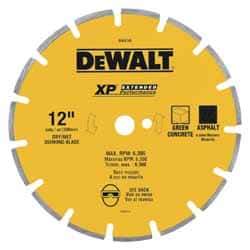 DeWALT - 12" Diam, 1" Arbor Hole Diam, Wet & Dry Cut Saw Blade - Diamond-Tipped, Standard Round Arbor - Exact Industrial Supply