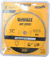 DeWALT - 12" Diam, 1" Arbor Hole Diam, Wet & Dry Cut Saw Blade - Diamond-Tipped, Standard Round Arbor - Exact Industrial Supply