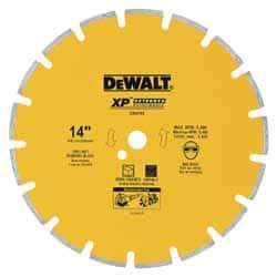 DeWALT - 14" Diam, 1" Arbor Hole Diam, Wet & Dry Cut Saw Blade - Diamond-Tipped, Standard Round Arbor - Exact Industrial Supply