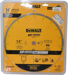 DeWALT - 14" Diam, 1" Arbor Hole Diam, Wet & Dry Cut Saw Blade - Diamond-Tipped, Standard Round Arbor - Exact Industrial Supply