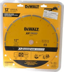 DeWALT - 12" Diam, 1" Arbor Hole Diam, Wet & Dry Cut Saw Blade - Diamond-Tipped, General Purpose Action, Standard Round Arbor - Exact Industrial Supply