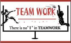 NMC - Team Work - There Is No "I" in Teamwork, 60 Inch Long x 36 Inch High, Safety Banner - Polyethylene, English, Printed on 1 Side - Exact Industrial Supply