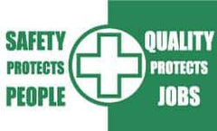 NMC - Safety Protects People - Quality Protects Jobs, 60 Inch Long x 36 Inch High, Safety Banner - Polyethylene, English, Printed on 1 Side - Exact Industrial Supply