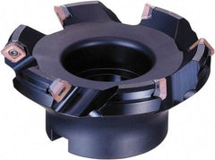 Sumitomo - 160mm Cut Diam, 50.8mm Arbor Hole, 45° Indexable Chamfer & Angle Face Mill - 16 Inserts, SE.. 13T3\xB6XEEW 13T3 Insert, Right Hand Cut, Series WaveMill - Exact Industrial Supply