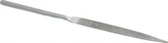 Strauss - 8-1/2" OAL Coarse Half Round Needle Diamond File - 1/2" Wide x 5/32" Thick, 4-3/8 LOC, 181 Grit - Exact Industrial Supply