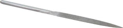 Strauss - 8-1/2" OAL Fine Half Round Needle Diamond File - 1/2" Wide x 5/32" Thick, 4-3/8 LOC, 91 Grit - Exact Industrial Supply
