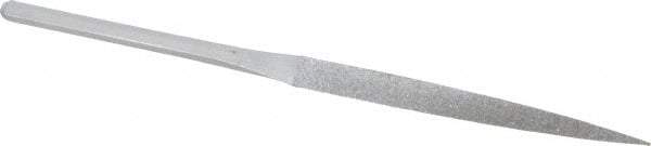 Strauss - 8-1/2" OAL Medium Three Square Needle Diamond File - 3/8" Wide x 3/8" Thick, 4-3/8 LOC, 126 Grit - Exact Industrial Supply