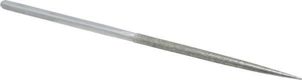 Strauss - 8-1/2" OAL Coarse Round Needle Diamond File - 1/4" Wide x 1/4" Thick, 4-3/8 LOC, 181 Grit - Exact Industrial Supply