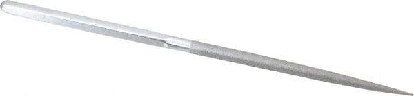 Strauss - 8-1/2" OAL Fine Round Needle Diamond File - 1/4" Wide x 1/4" Thick, 4-3/8 LOC, 91 Grit - Exact Industrial Supply