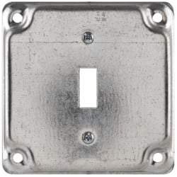 Cooper Crouse-Hinds - Electrical Outlet Box Steel Square Surface Cover - Exact Industrial Supply