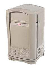 Rubbermaid - 50 Gal Beige Rectangle Trash Can - Polyethylene, 42-1/8" High x 24-3/4" Long x 25-1/4" Wide - Exact Industrial Supply