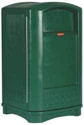 Rubbermaid - 50 Gal Green Rectangle Trash Can - Polyethylene, 42-1/8" High x 24-3/4" Long x 25-1/4" Wide - Exact Industrial Supply