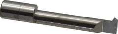 Accupro - 2" Cutting Depth, 8 to 32 TPI, 0.49" Diam, Internal Thread, Solid Carbide, Single Point Threading Tool - Bright Finish, 3" OAL, 1/2" Shank Diam, 0.12" Projection from Edge, 60° Profile Angle - Exact Industrial Supply