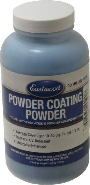 Made in USA - 8 oz Dark Blue (Ford) Paint Powder Coating - Polyurethane, 10 Sq Ft Coverage - Exact Industrial Supply