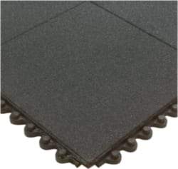 Wearwell - 3' Long x 3' Wide x 5/8" Thick, Anti-Fatigue Modular Matting Tiles - Male & Female, 4 Interlocking Sides, Black, For Dry & Wet Areas, Series 574 - Exact Industrial Supply