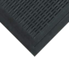 Wearwell - 5 Ft. Long x 3 Ft. Wide, Natural Rubber Surface, Raised Bars and Scrapers (Reversible) Entrance Matting - 5/16 Inch Thick, Outdoor, SBR Rubber, Black, 4 Edged Side, Series 224 - Exact Industrial Supply