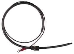 Thermo Electric - 32 to 900°F, J Universal Temp, Thermocouple Probe - 5 Ft. Cable Length, Stripped Ends with Spade Lugs, 1/4 Inch Probe Sheath Length, 1 Sec Response Time - Exact Industrial Supply