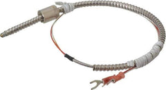 Thermo Electric - 32 to 900°F, J Universal Temp, Thermocouple Probe - 2 Ft. Cable Length, Stripped Ends with Spade Lugs, 1/4 Inch Probe Sheath Length, 1 Sec Response Time - Exact Industrial Supply