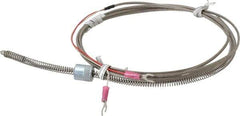 Thermo Electric - 32 to 900°F, J Universal Temp, Thermocouple Probe - 7-1/2 Ft. Cable Length, Stripped Ends with Spade Lugs, 1/4 Inch Probe Sheath Length, 1 Sec Response Time - Exact Industrial Supply