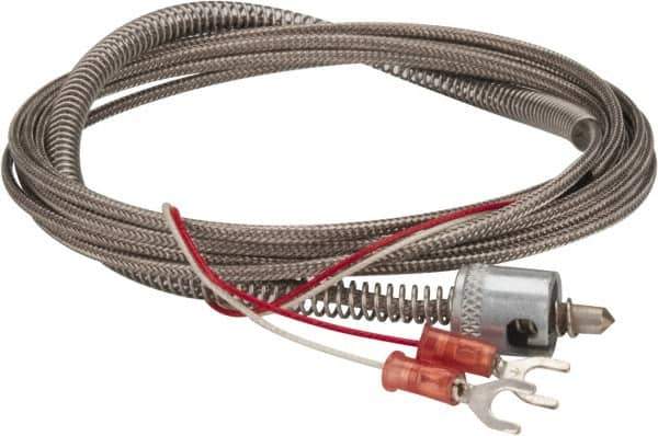 Thermo Electric - 32 to 900°F, J Universal Temp, Thermocouple Probe - 9-1/2 Ft. Cable Length, Stripped Ends with Spade Lugs, 1/4 Inch Probe Sheath Length, 1 Sec Response Time - Exact Industrial Supply