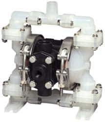 SandPIPER - 1/4" NPT, Nonmetallic, Air Operated Diaphragm Pump - Santoprene Diaphragm, Conductive Acetal Housing - Exact Industrial Supply