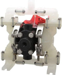 SandPIPER - 1/4" NPT, Nonmetallic, Air Operated Diaphragm Pump - PTFE Diaphragm, Polypropylene Housing - Exact Industrial Supply