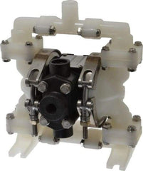 SandPIPER - 1/4" NPT, Nonmetallic, Air Operated Diaphragm Pump - PTFE Diaphragm, Kynar Housing - Exact Industrial Supply