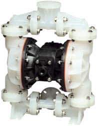 SandPIPER - Nonmetallic, Air Operated Diaphragm Pump - PTFE Diaphragm, Polypropylene Housing - Exact Industrial Supply