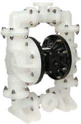 SandPIPER - 1-1/2" NPT, Nonmetallic, Air Operated Diaphragm Pump - PTFE Diaphragm, Polypropylene Housing - Exact Industrial Supply