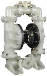 SandPIPER - 2" NPT, Nonmetallic, Air Operated Diaphragm Pump - PTFE Diaphragm, Polypropylene Housing - Exact Industrial Supply