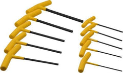 Bondhus - 10 Piece T-Handle Hex Key Set - Hex Range 3/32 to 3/8", Protanium High Torque Steel - Exact Industrial Supply