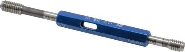 Made in USA - 10-24 Thread, High Speed Tool Steel, Class 3B, Plug Thread Insert Go/No Go Gage - Double Ended with Handle - Exact Industrial Supply