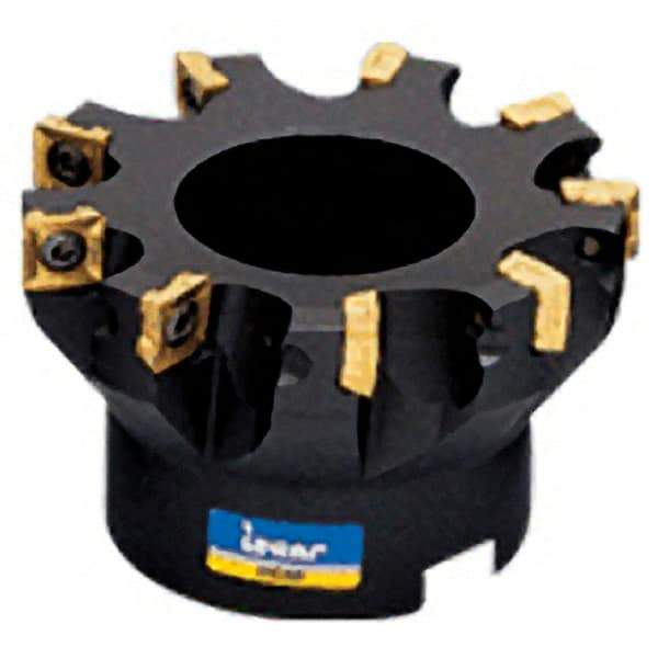 Iscar - 7 Inserts, 63mm Cut Diam, 22mm Arbor Diam, 9.5mm Max Depth of Cut, Indexable Square-Shoulder Face Mill - 0/90° Lead Angle, 40mm High, S/Q/XPM.. 1004 Insert Compatibility, Series Heliquad - Exact Industrial Supply